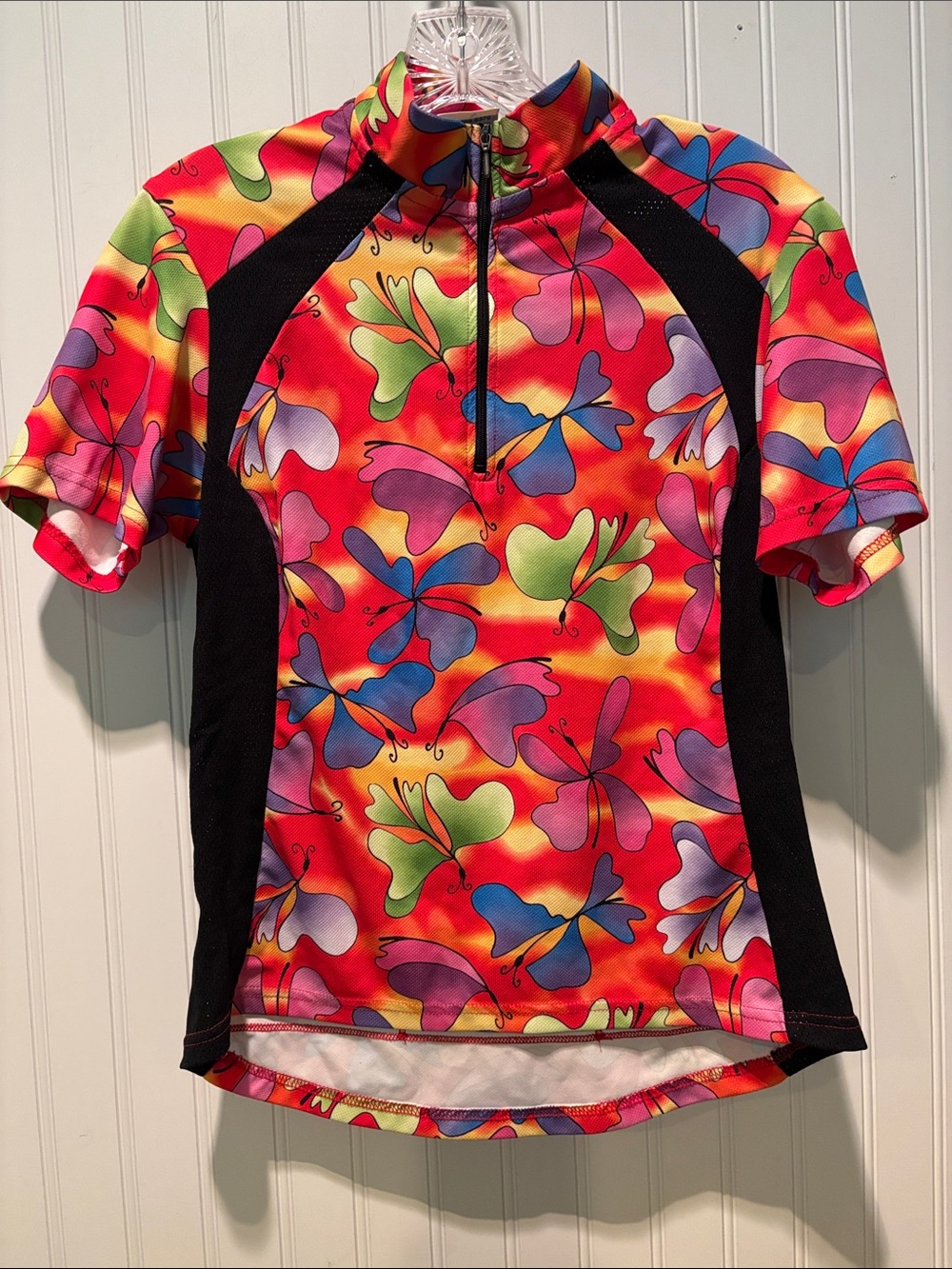 Women’s Vintage Terry Bright Multicolor Butterfly Cycling Jersey size M